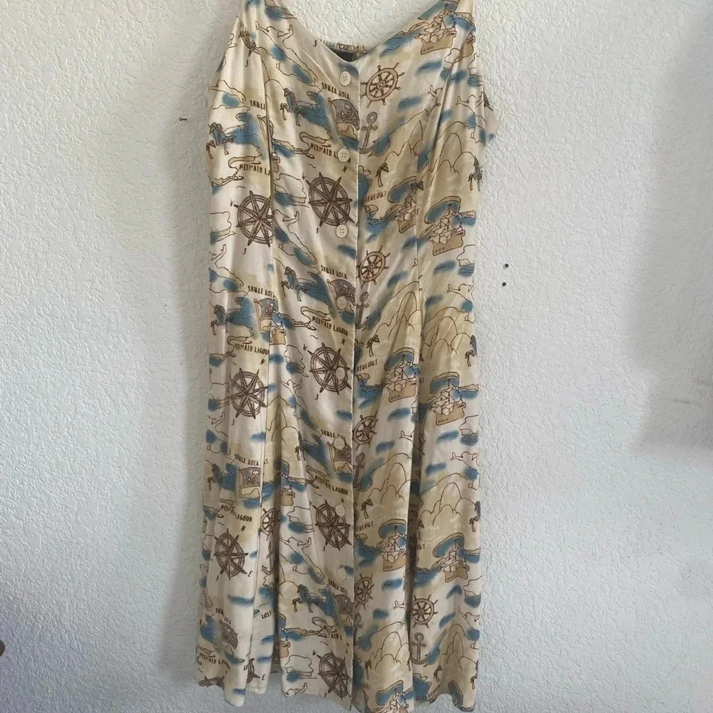 Disney Peter Pan Map Print Button-Front Dress - Picture 7 of 8